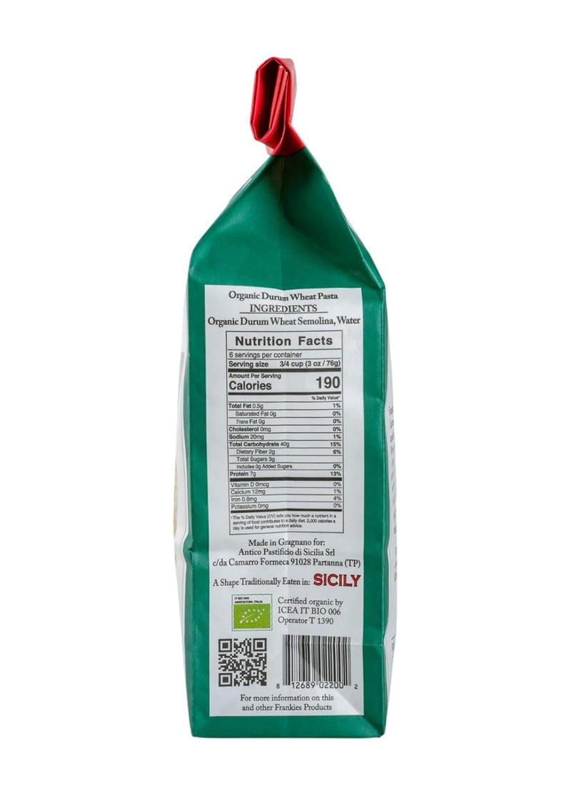 Frankies 457 Artisanal Busiate Pasta, USDA Organic, Non-GMO, 16 oz | 1 lb | Imported from Italy