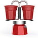 Bialetti Mini Express Color: Moka Set includes Coffee Maker 2-Cup (2.8 Oz) + 2  Glasses, Red, Aluminium