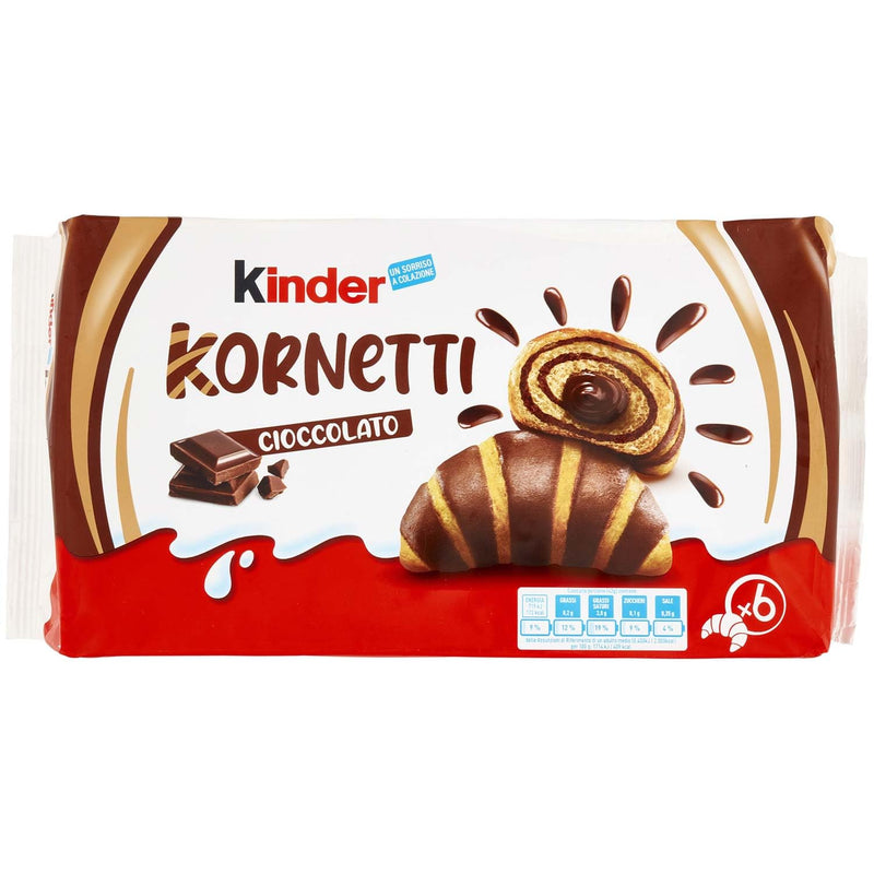 Kinder Kornetti Croissant With Chocolate Filling, 6 Pack