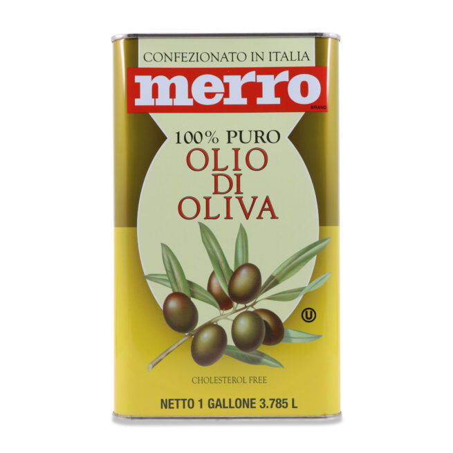 Merro 100% Pure Olive Oil, 1 Gallon Tin — Piccolo's Gastronomia Italiana