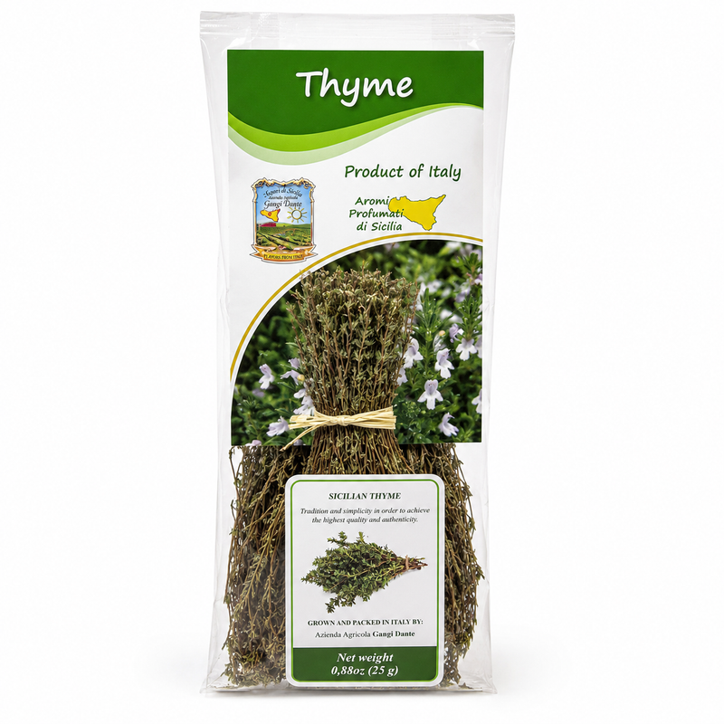 Giangi Dante Sicilian Thyme Bundle – Whole Dried Thyme – 0.88 oz (25g)