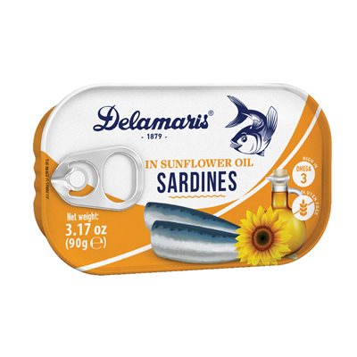 Delamaris Sardines in Sunflower Oil, 3.17 oz | 90g