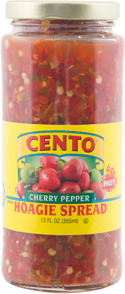 Cento Diced Hot Cherry Peppers, Hoagie Spread, 12 fl oz