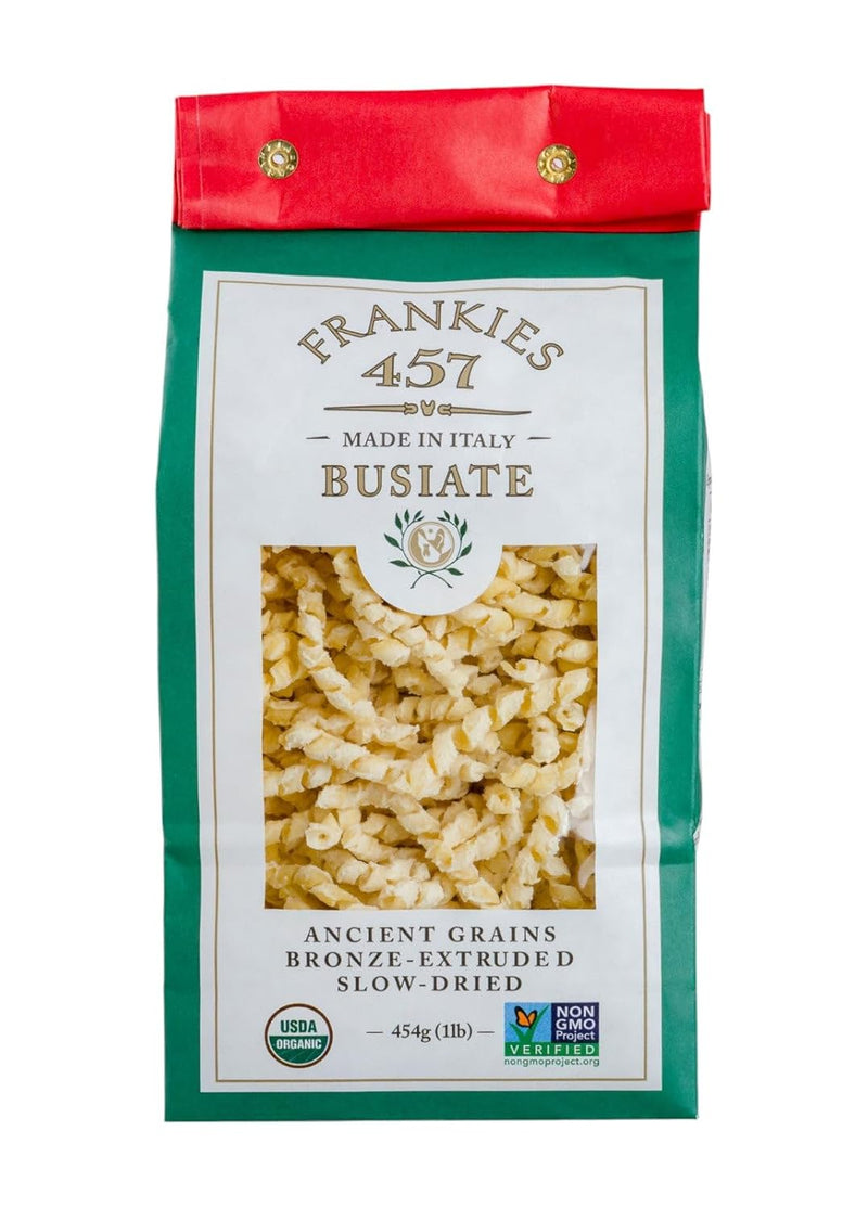 Frankies 457 Artisanal Busiate Pasta, USDA Organic, Non-GMO, 16 oz | 1 lb | Imported from Italy
