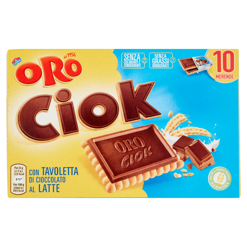 Saiwa Oro Ciok Tavoletta di Cioccolato al Latte, 10 x 25g, 250g
