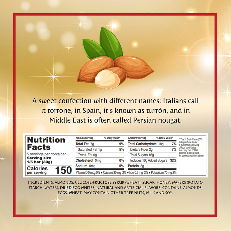Sperlari Torrone Tenero alla Mandorla, Soft Nougat w/ Almonds, 5.12 oz | 150g