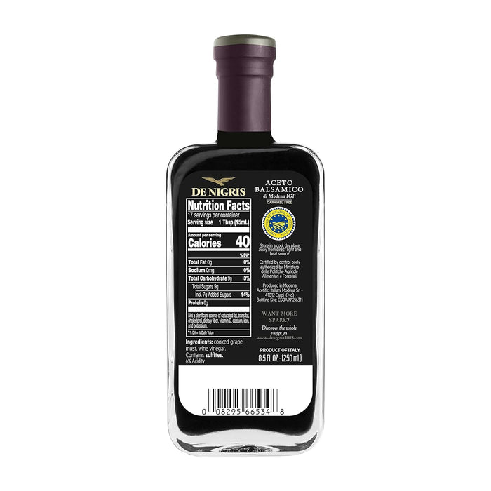 De Nigris Platinum Eagle Balsamic Vinegar of Modena IGP, 8.5 FL OZ | 250 mL