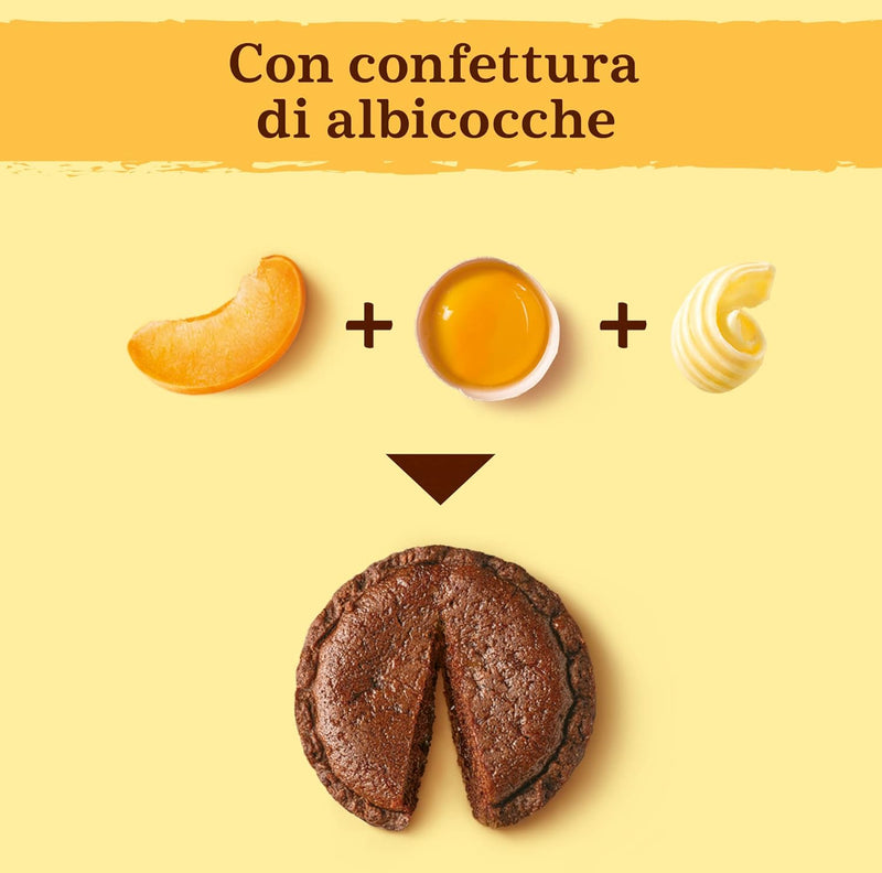 Mulino Bianco Tartelle Cocoa, Apricot Jam Stuffed Patties, Pack of 6, 288g