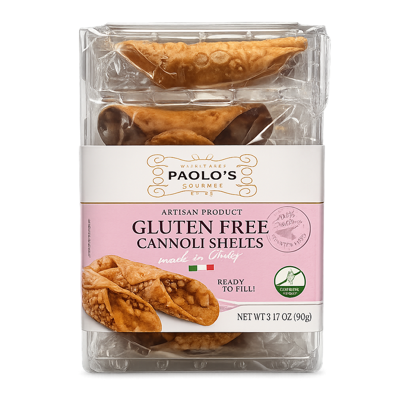 Paolo's Gluten Free Large Cannoli Shells, 5 Shells, 3.17 oz | 90g Made in Italy
