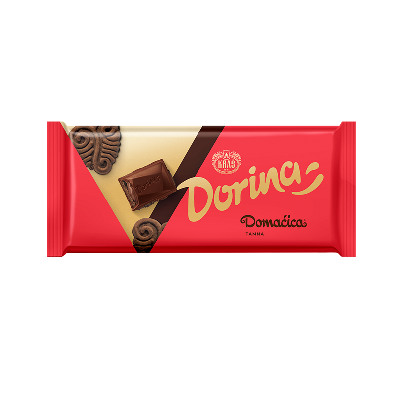 Kras Dorina Domacica Dark Chocolate with Biscuit, 3.5 oz | 100g