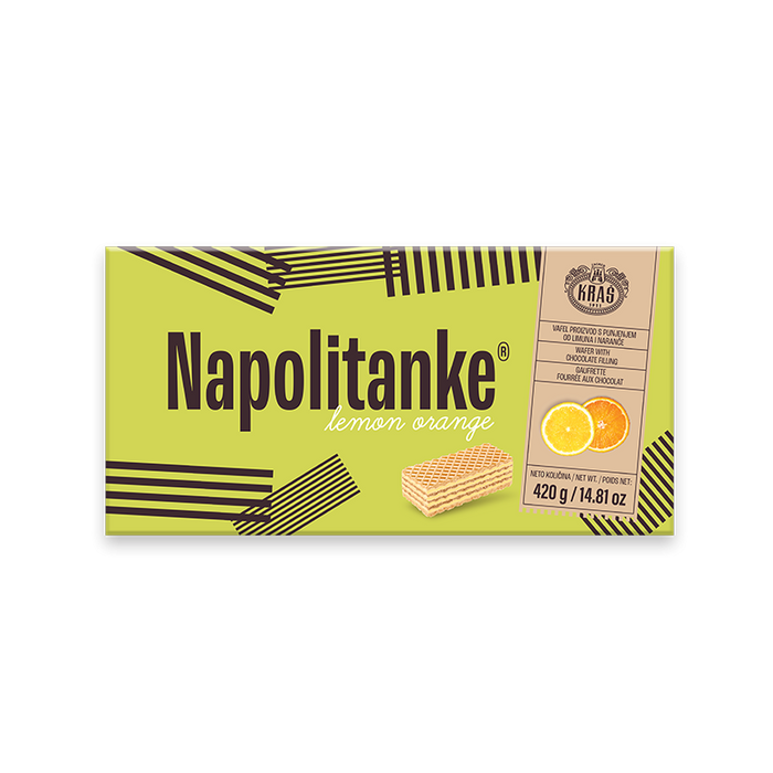 Kras Napolitanke Lemon Orange wafers, 14.81 oz | 420g