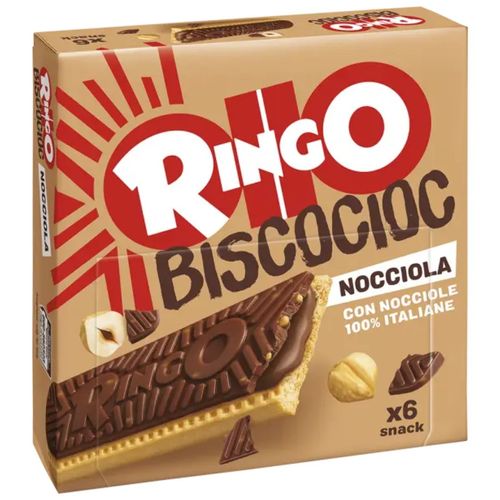 Pavesi Ringo Biscocioc Hazelnut, 6 pack, 162g