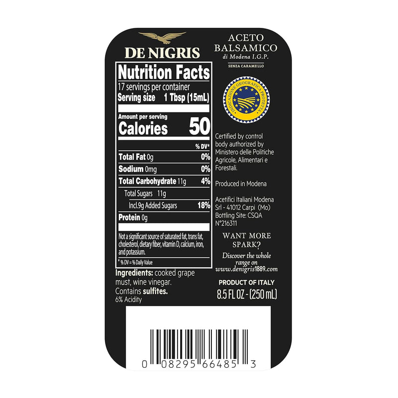 De Nigris Founder's Balsamic Vinegar of Modena, 8.5 FL OZ | 250 mL