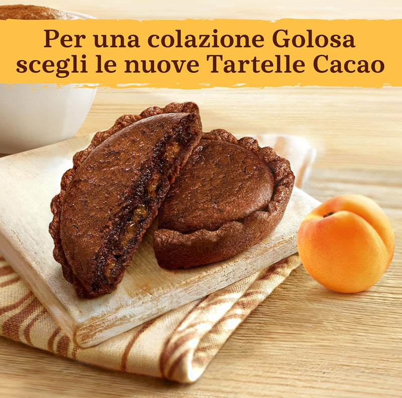 Mulino Bianco Tartelle Cocoa, Apricot Jam Stuffed Patties, Pack of 6, 288g