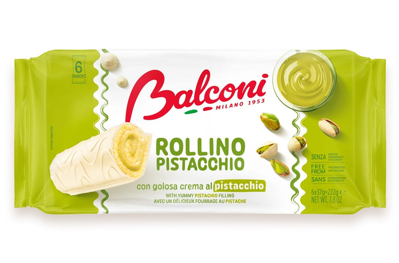 Balconi Rollino Pistacchio packaging on a white background