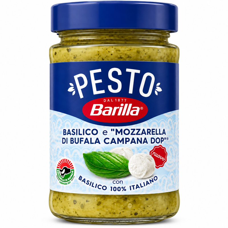 Barilla Pesto Basilico & Mozzarella di Bufala Campana DOP, 190g