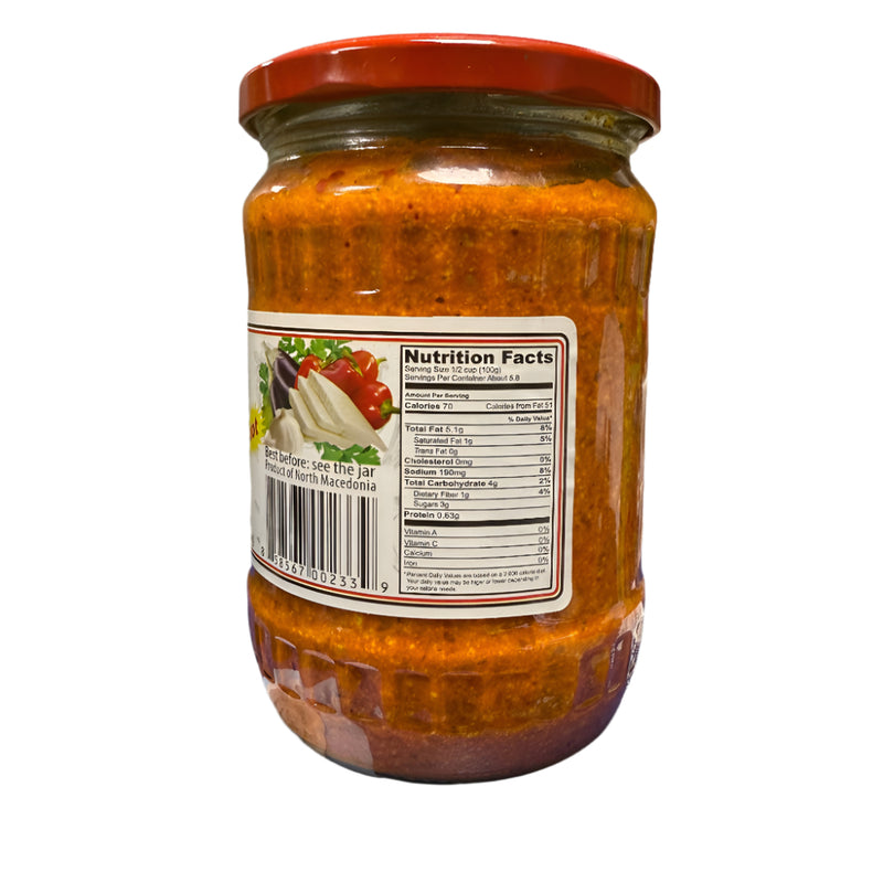 Brian's Urnebes Vegetable Spread, Ajver with Cheese, Hot, 19.4 oz | 550g