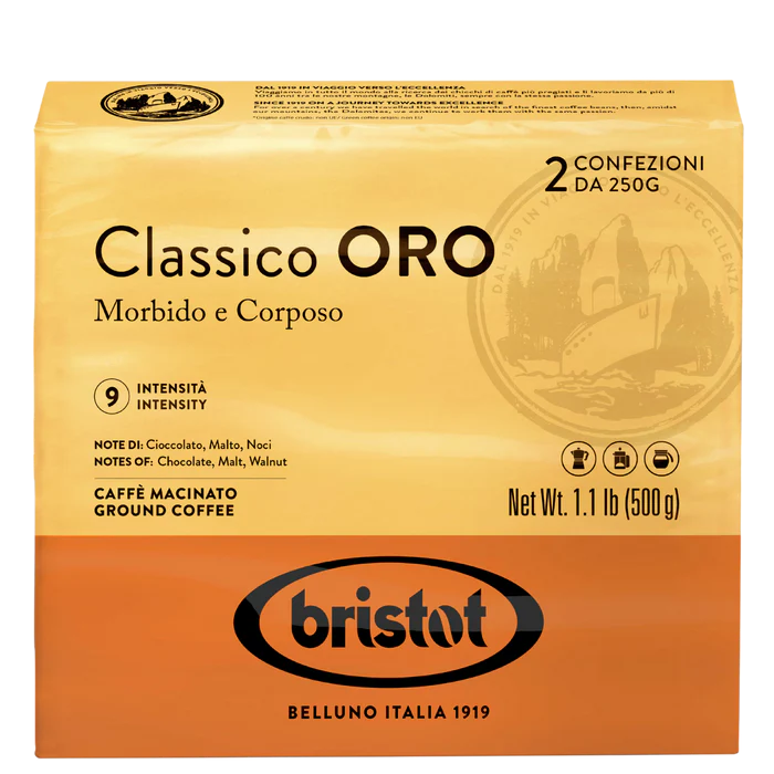 Bristot Classico Oro coffee package on a white background