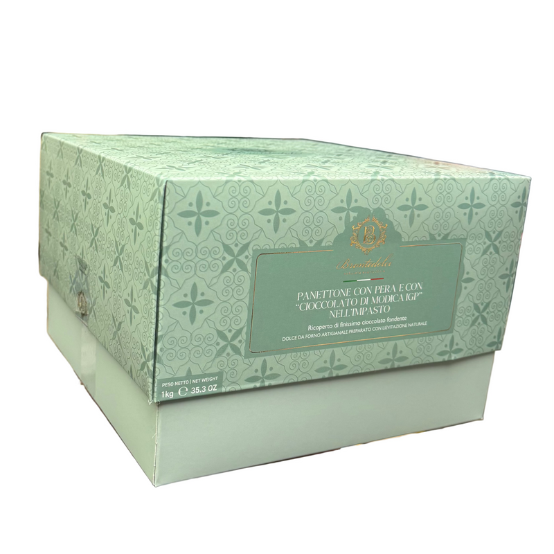 Brontedolci Panettone with Pear and IGP Modica Chocolate Chips, 35.3 oz | 1 kg