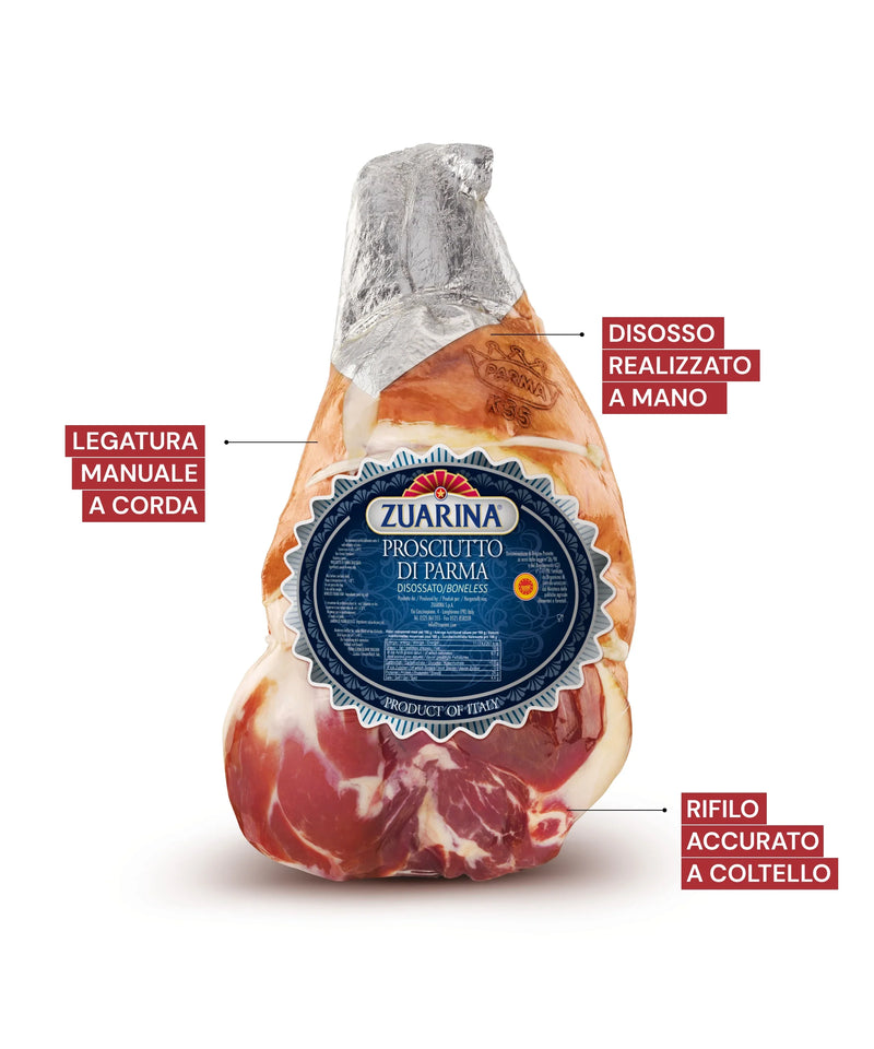 Zuarina 18-20 Months Boneless Prosciutto Di Parma DOP, Approx 16-18 lbs.
