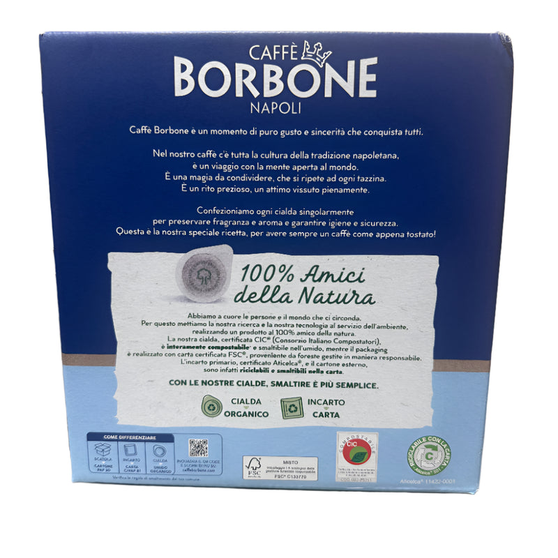 Caffè Borbone Napoli coffee packaging with text and branding on a surface.