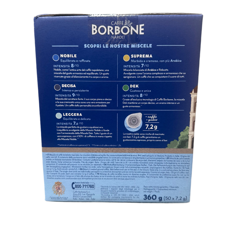 Caffè Borbone coffee packaging with text and branding