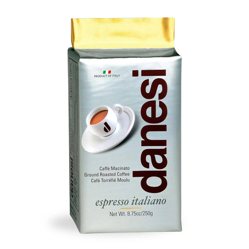 Danesi coffee package with a cup and saucer on a white background