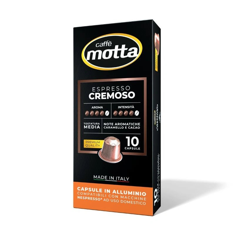 Caffè Motta Espresso Cremoso Nespresso Compatible Capsules – 10 Count