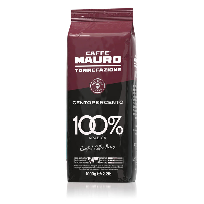 Caffe Mauro Centopercento Beans, 100% Arabica, 2.2 lb | 1000g