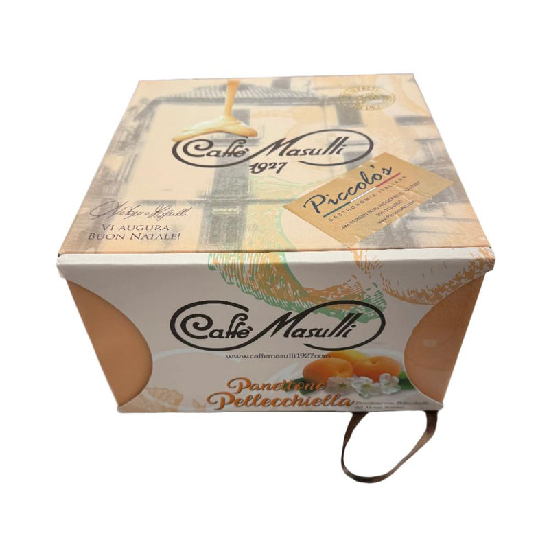 Caffe Masulli Panettone Apricot, Panettone Pellecchie, 35.27 oz | 1kg