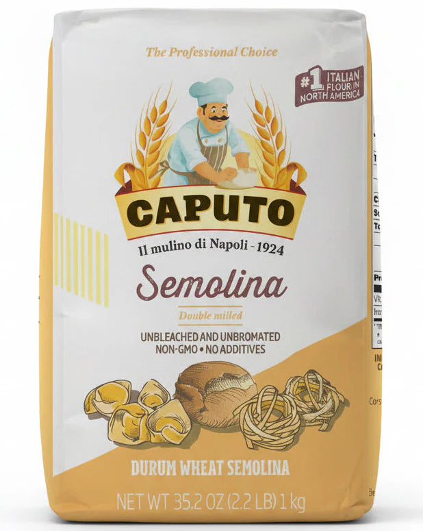 Caputo Semola Rimacinata - Double Milled Durum Wheat Semolina, 2.2 lb