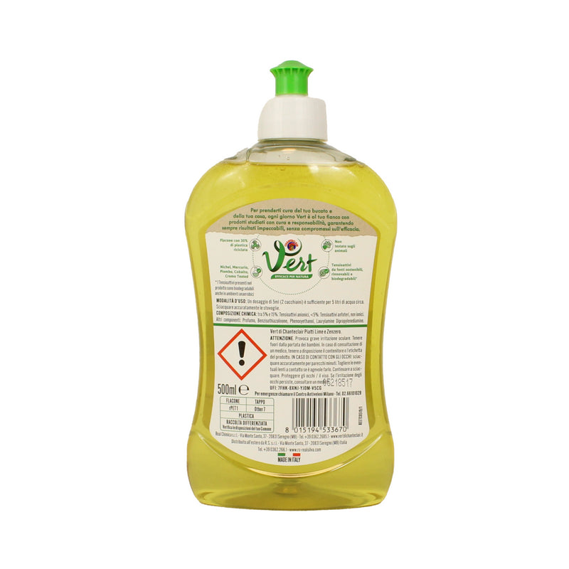 Chanteclair Vert Lime & Ginger Eco Dishwashing Liquid – 16.9 fl oz (500ml)
