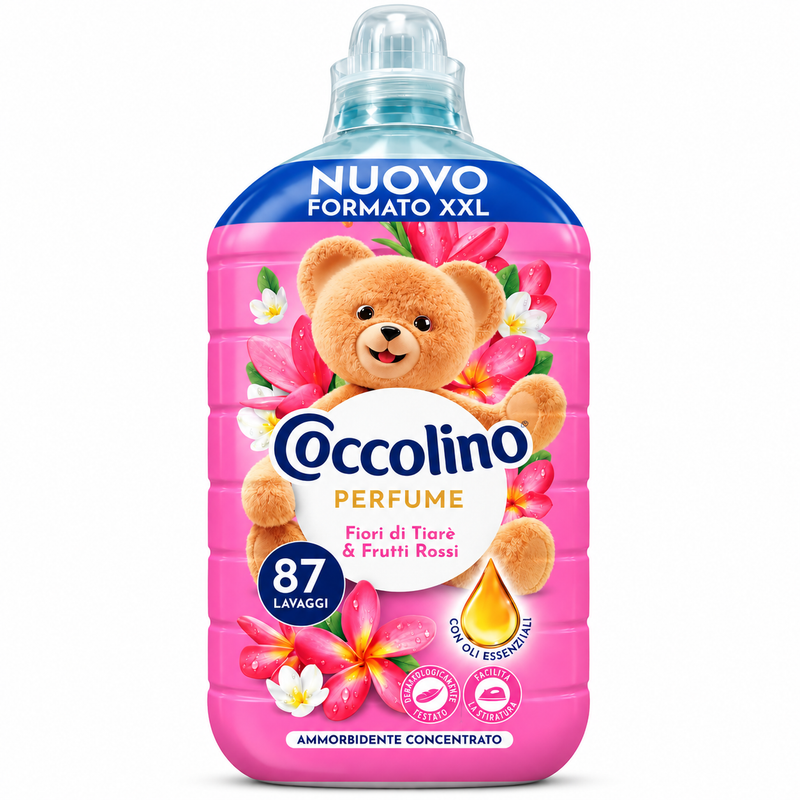 Coccolino Perfume Fiori di Tiarè & Frutti Rossi Fabric Softener – 61.8 fl oz (1827ml) – 87 Washes