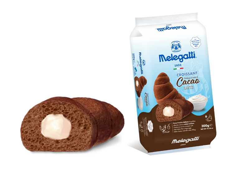 Melegatti Croissant with Cocoa & Milk, 10.58 oz | 300g