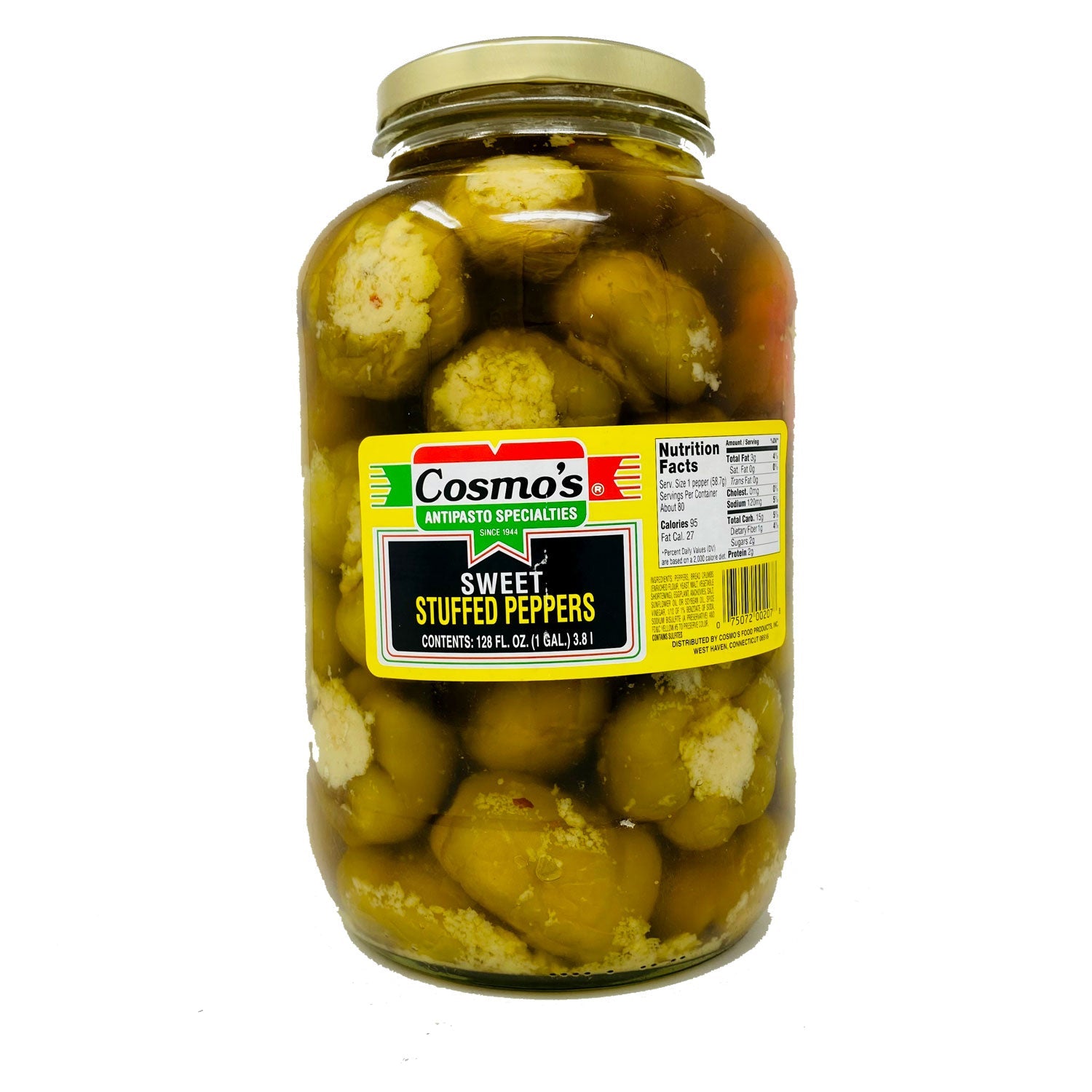 Cosmo's Hot Stuffed Peppers, 128 oz | 1 Gallon Jar — Piccolo's ...