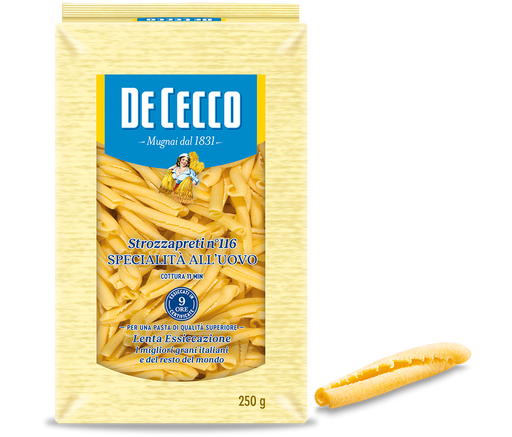 De Cecco Strozzapreti No. 116 with egg, 8.8 oz | 250 g