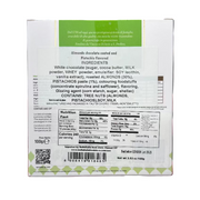 Back of a product packaging with text and a QR code held by a hand.