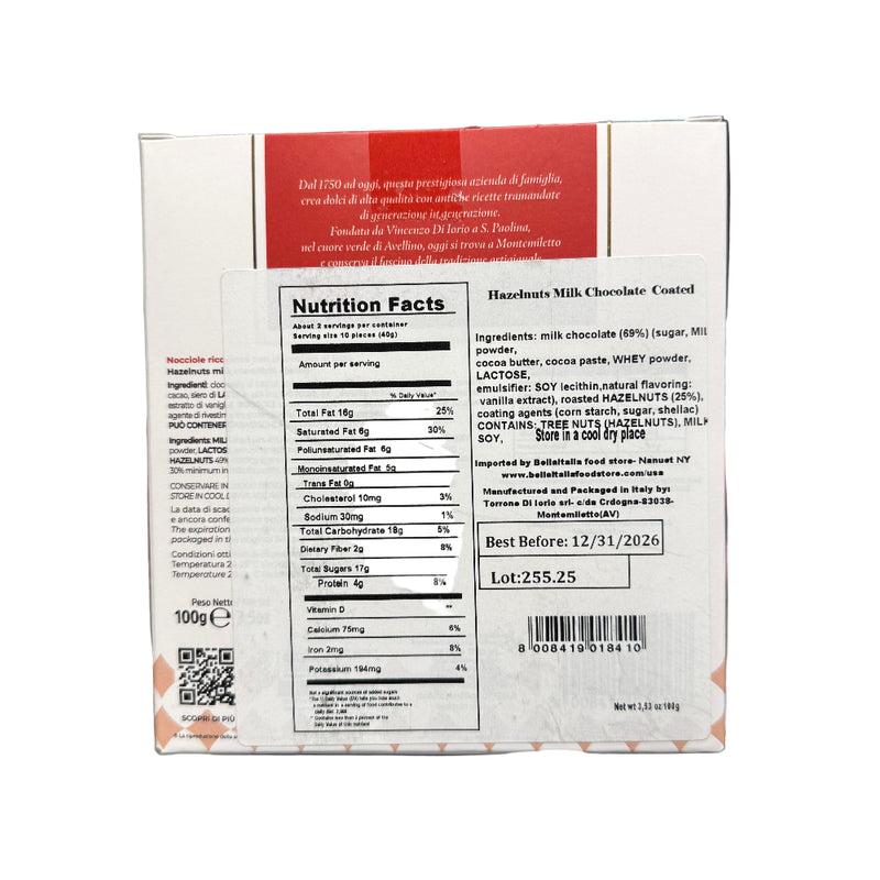 Nutrition facts label on a product packaging with a white background