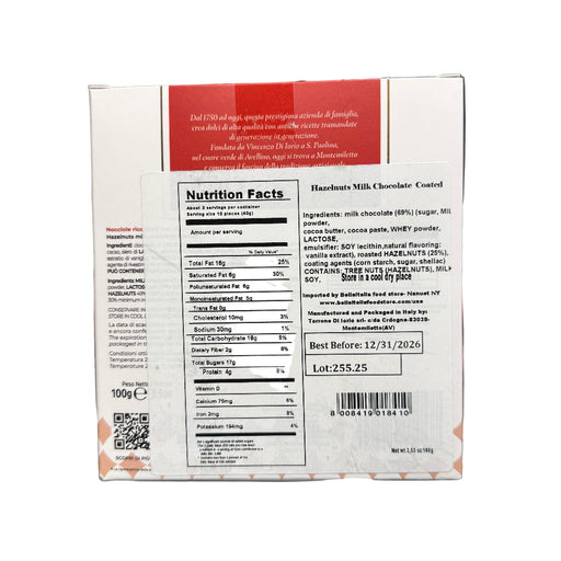 Nutrition facts label on a product packaging with a white background