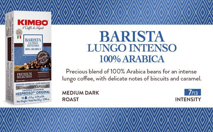 Kimbo Barista Lungo Intenso, #7 Aluminum Nespresso Compatible