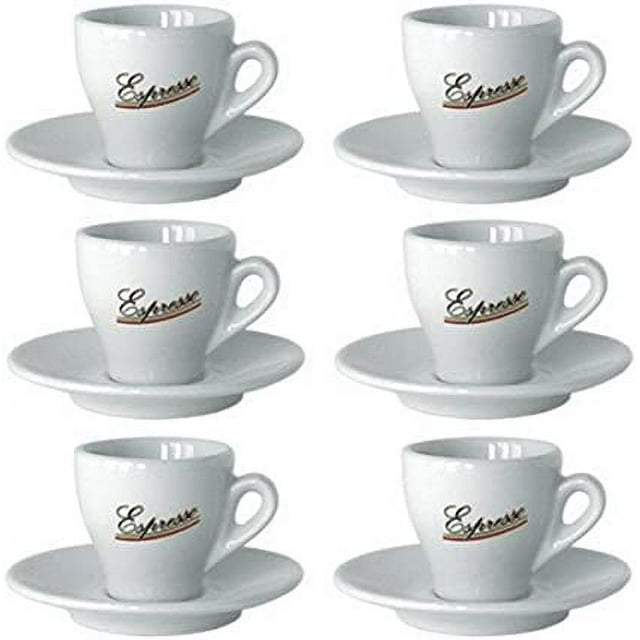 Espresso Cups/Saucers - Espresso imprinted Set of 6