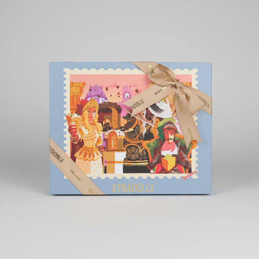 Etnadolce product packaging with colorful design and ribbon