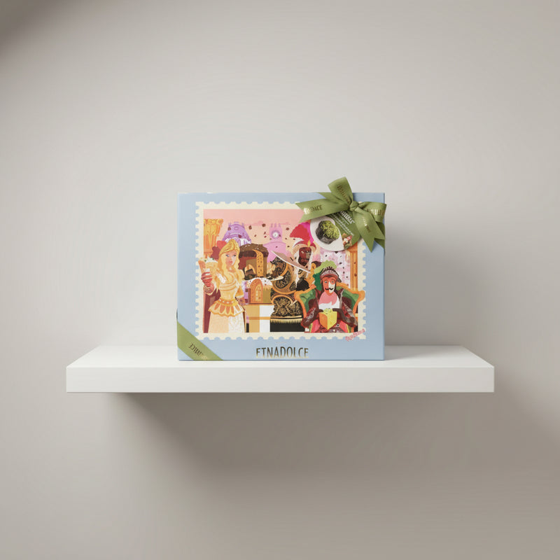 Etnadolce Vulcano Panettone – Salted Pistachio, 1 kg Gift Box with Sicilian Pupo “Orlando”