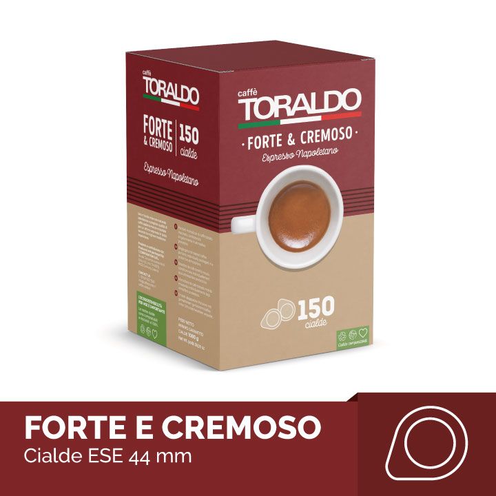 Caffe Toraldo Strong and Creamy, Espresso ESE Pods, 150 Pack