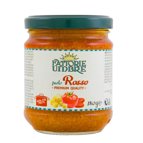 Fattorie Umbre Red Pesto Sauce, Sundried Tomatoes, 6.3 oz | 180g