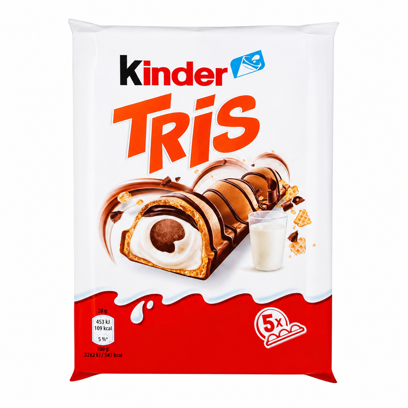 Ferrero Kinder Tris Milk Cream & Cocoa Snack – 5 Pack – 3.53 oz (100g)