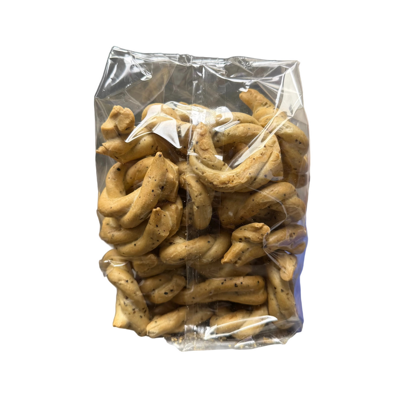 Clemente Trecce al Pepe Nero – Black Pepper Taralli Braids, 10 oz (283g) | Made in USA