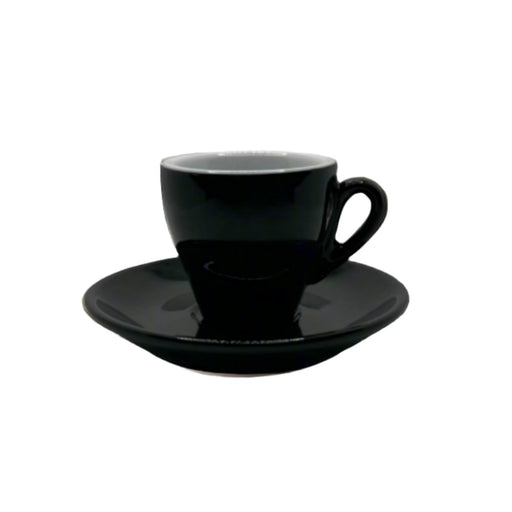 Nuova Point - Milano Espresso Cups and Saucers, Black, Set of 6