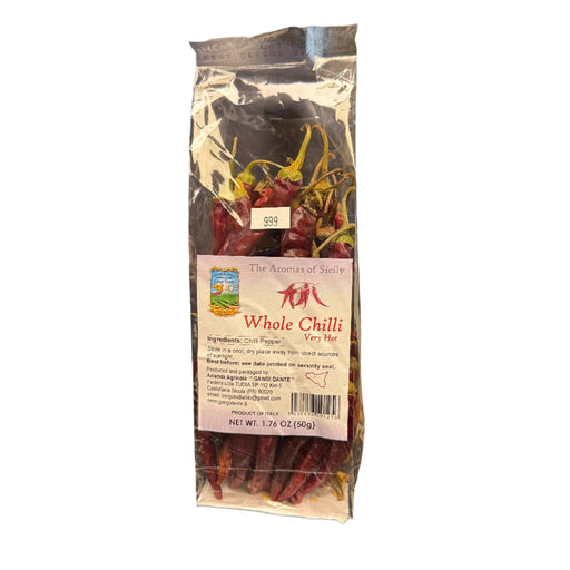 Gangi Dante Whole Italian Chili Pepper Very Hot, 1.76 oz | 50g
