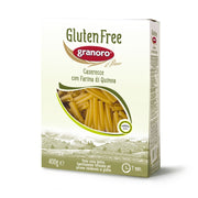 Box of gluten-free pasta with granoro branding on a white background